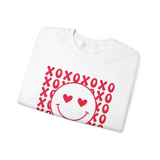 XOXO Heart Eyes Smiley Face Crewneck Sweatshirt