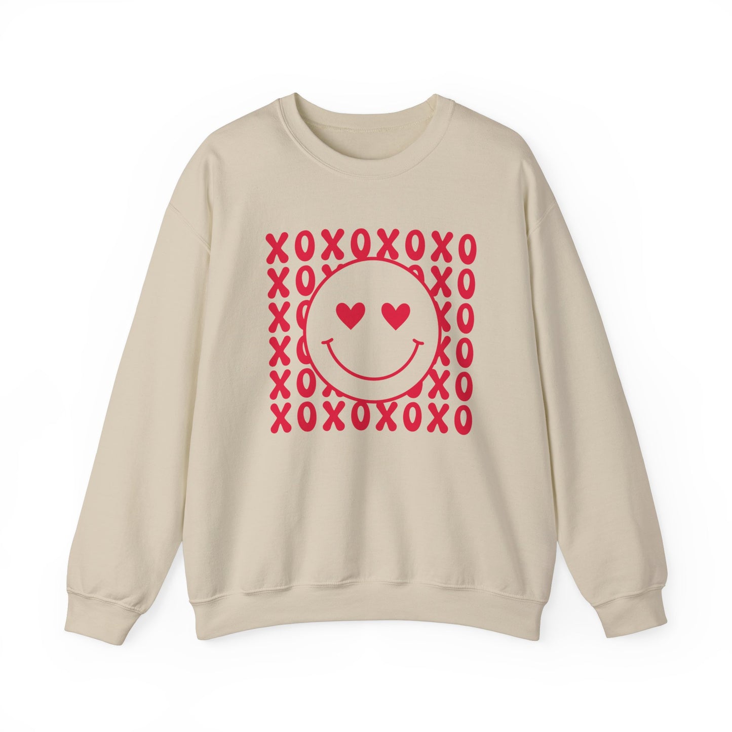 XOXO Heart Eyes Smiley Face Crewneck Sweatshirt