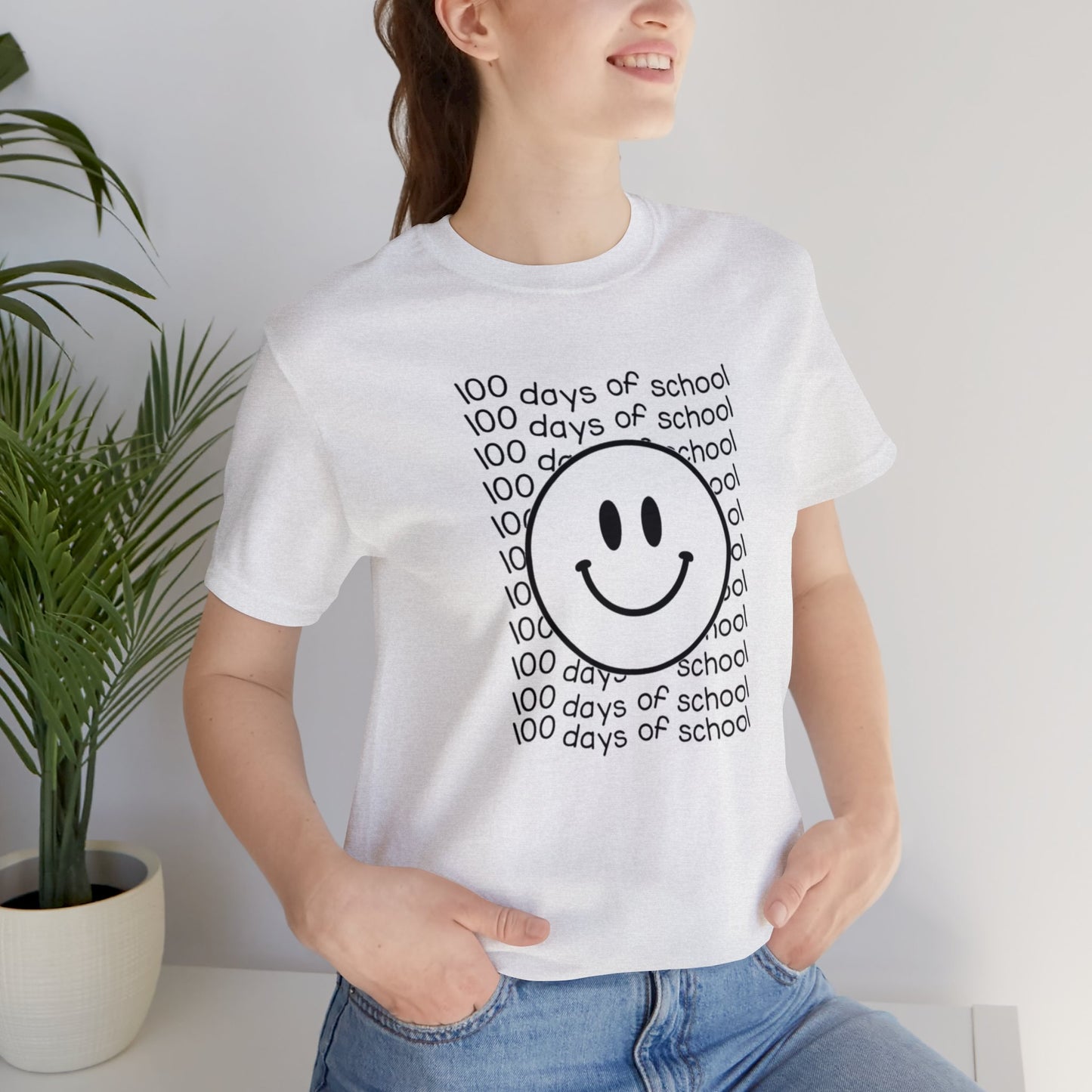 Smiley Face 100 Days of School Short Sleeve Tee