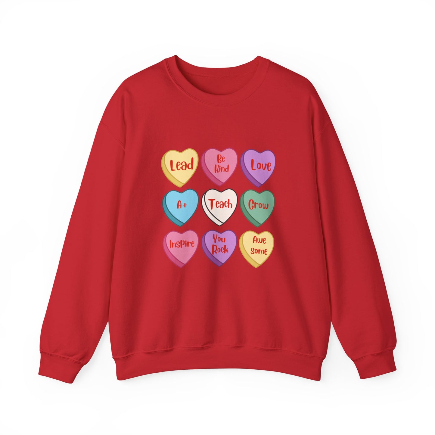 Teacher Conversation Hearts Crewneck Sweatshirt