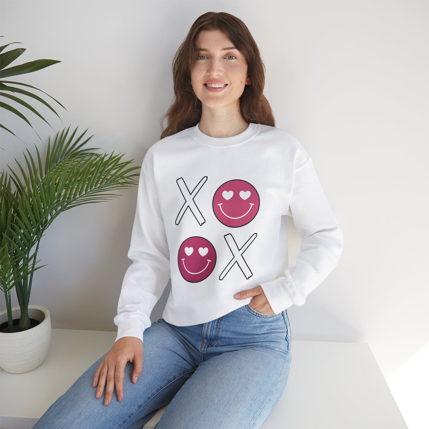 XOXO Smiley Face Crewneck Sweatshirt