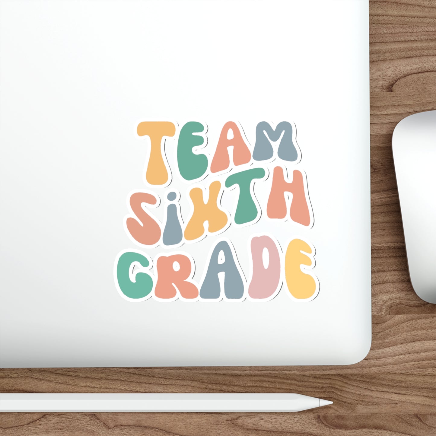 Cool Retro Team Sixth Grade Sticker