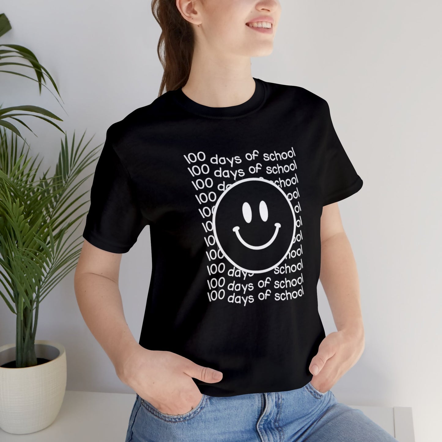 Smiley Face 100 Days of School Short Sleeve Tee