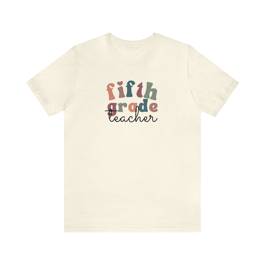 Retro Fifth Grade Teacher Tee