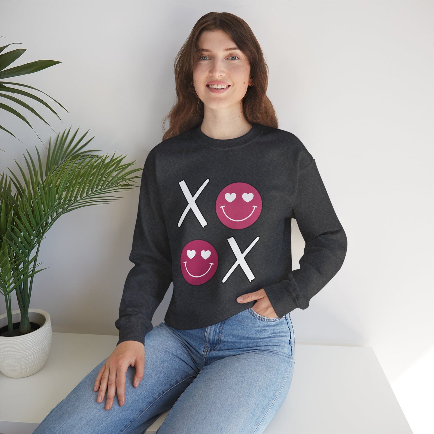 XOXO Smiley Face Crewneck Sweatshirt