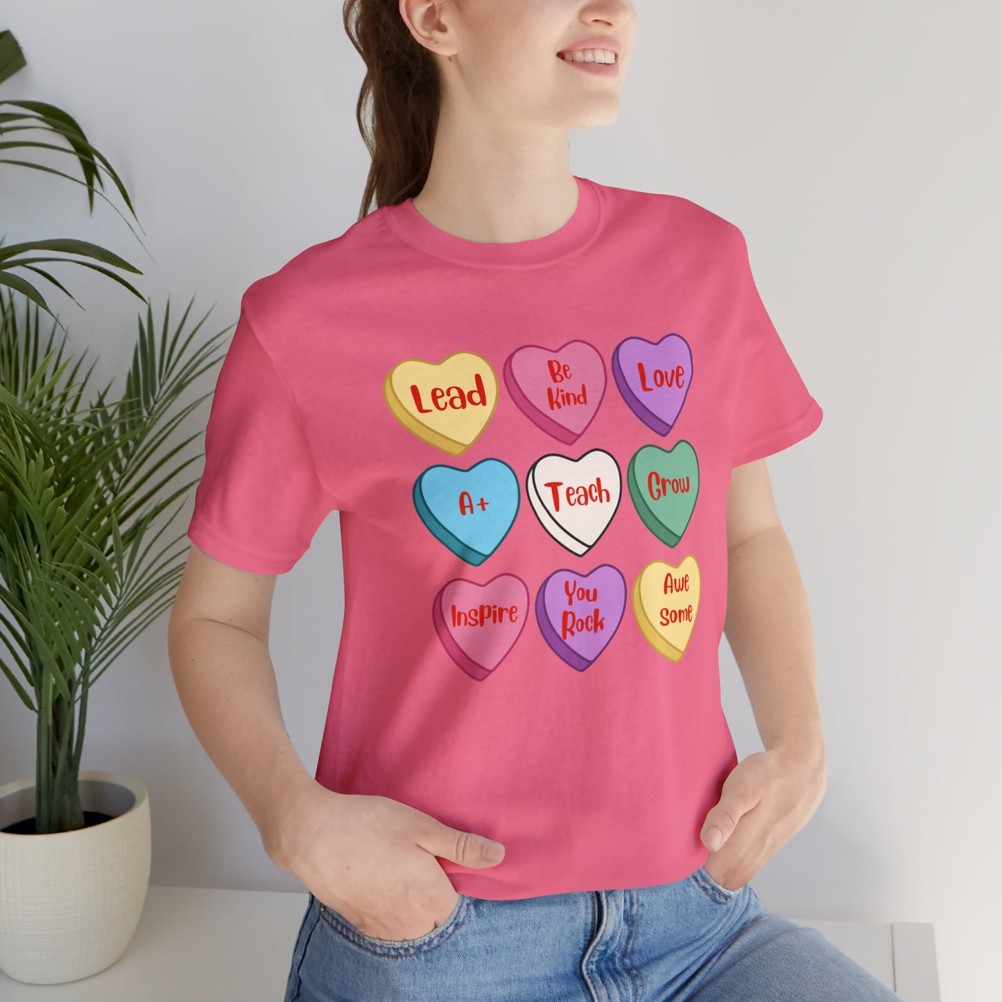 Teacher Conversation Hearts Short Sleeve Tee