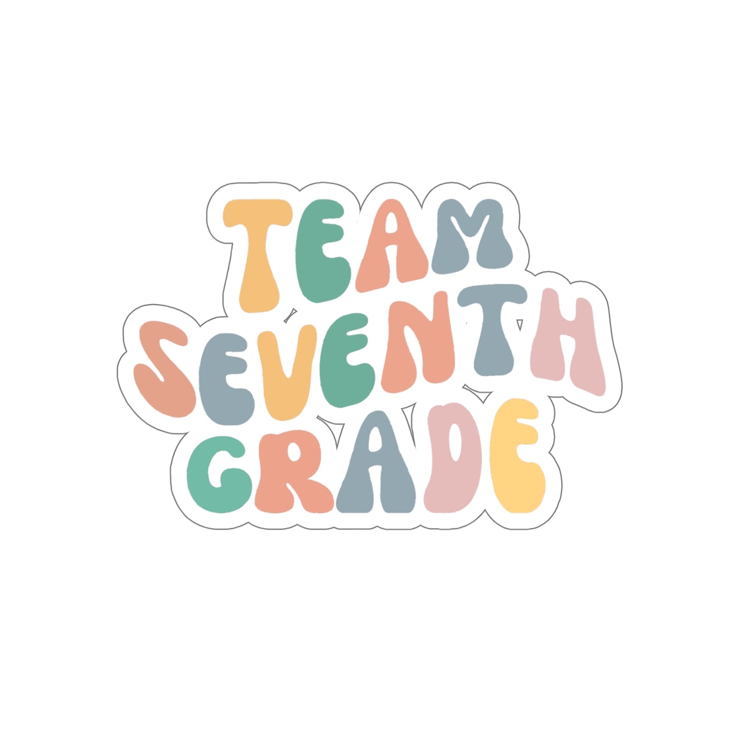 Cool Retro Team Seventh Grade Sticker