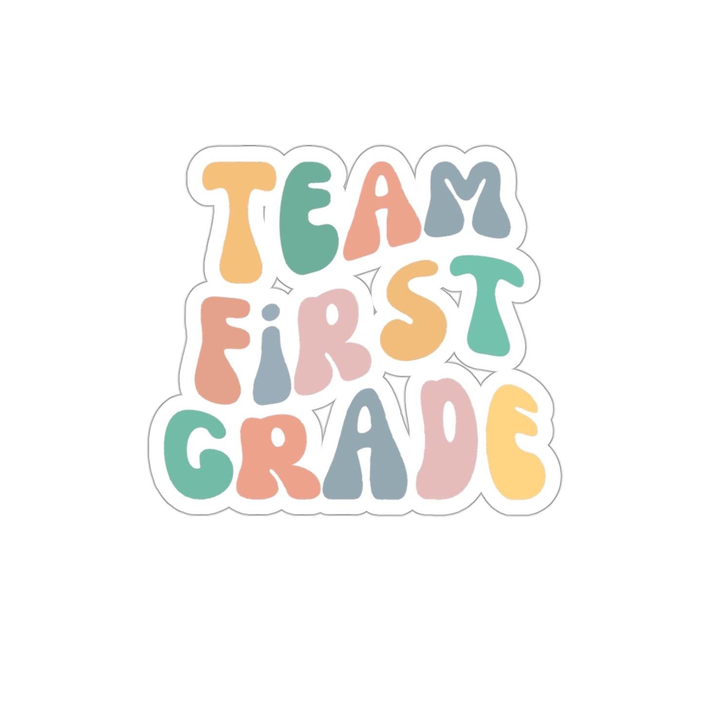 Cool Retro Team First Grade Sticker