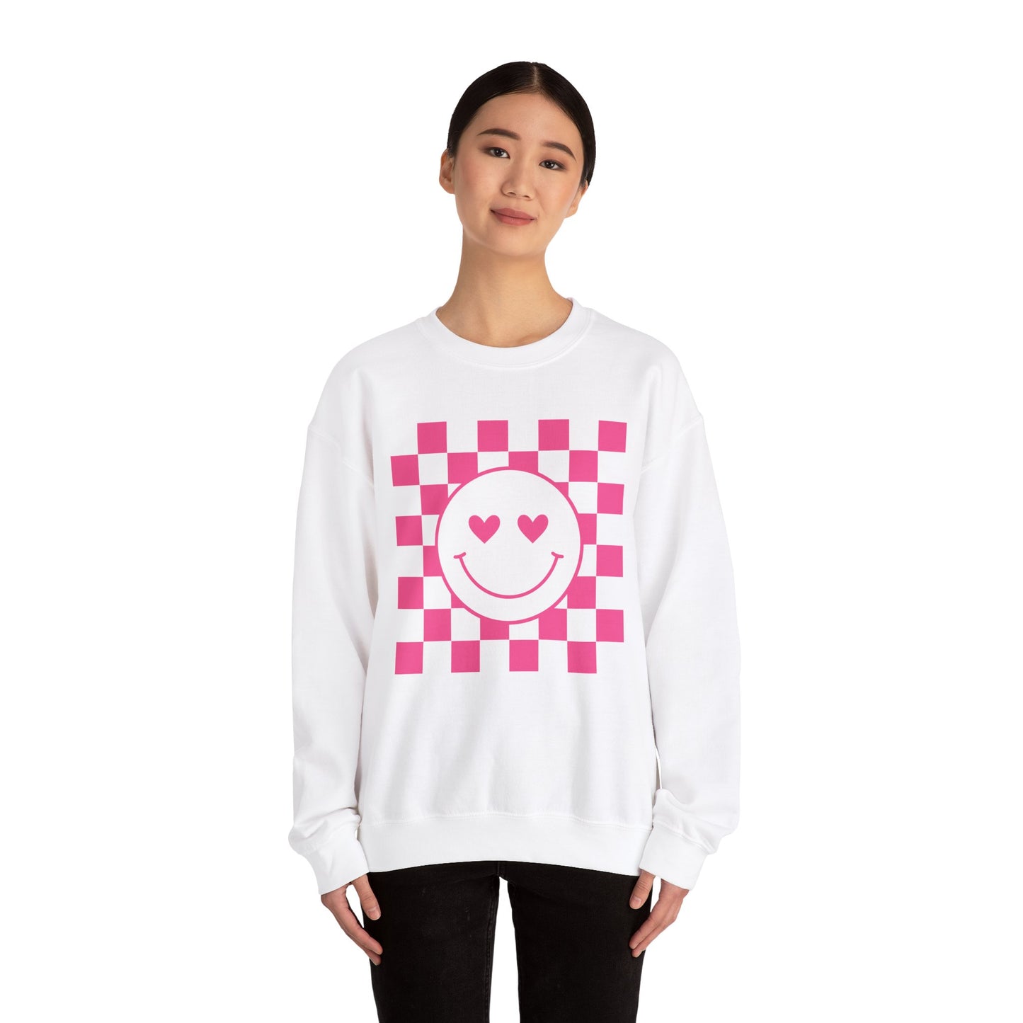 Checkered Hearts Crewneck Sweatshirt