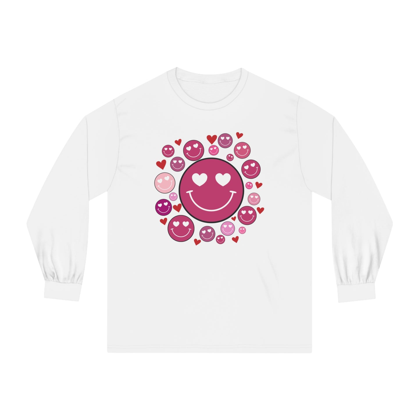 Heart Smiley Faces Long Sleeve T-Shirt