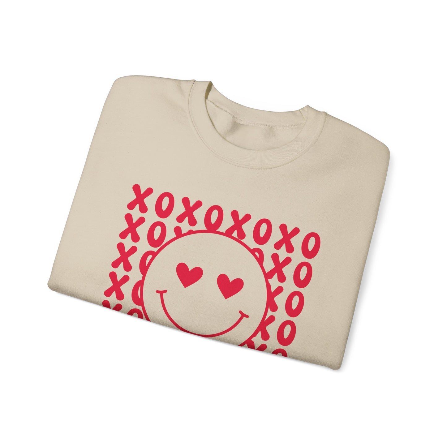 XOXO Heart Eyes Smiley Face Crewneck Sweatshirt