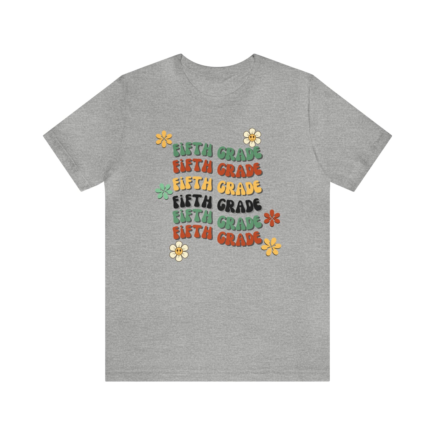 Groovy Flowers Fifth Grade Teacher Tee