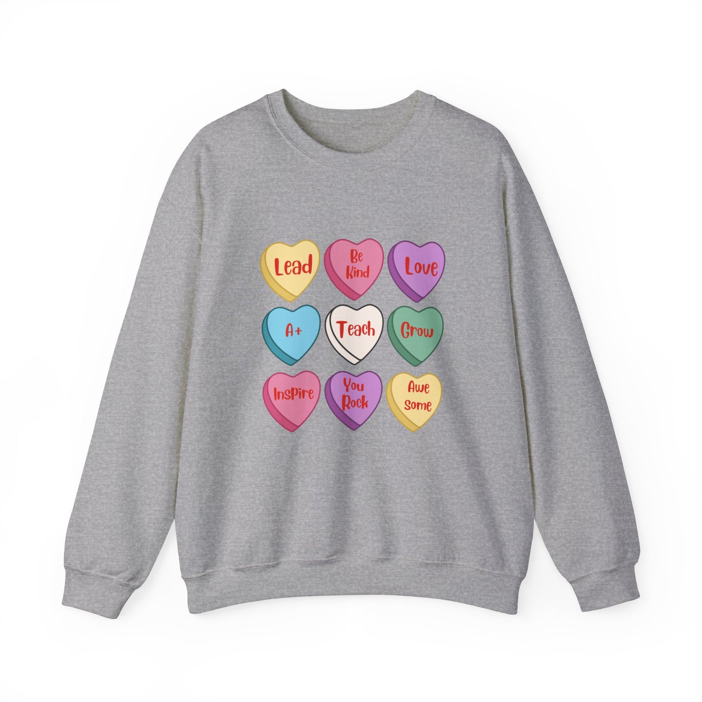 Teacher Conversation Hearts Crewneck Sweatshirt