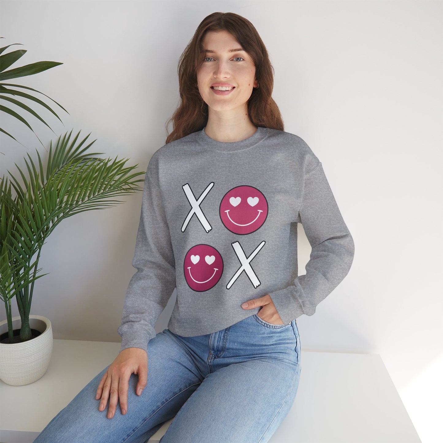 XOXO Smiley Face Crewneck Sweatshirt