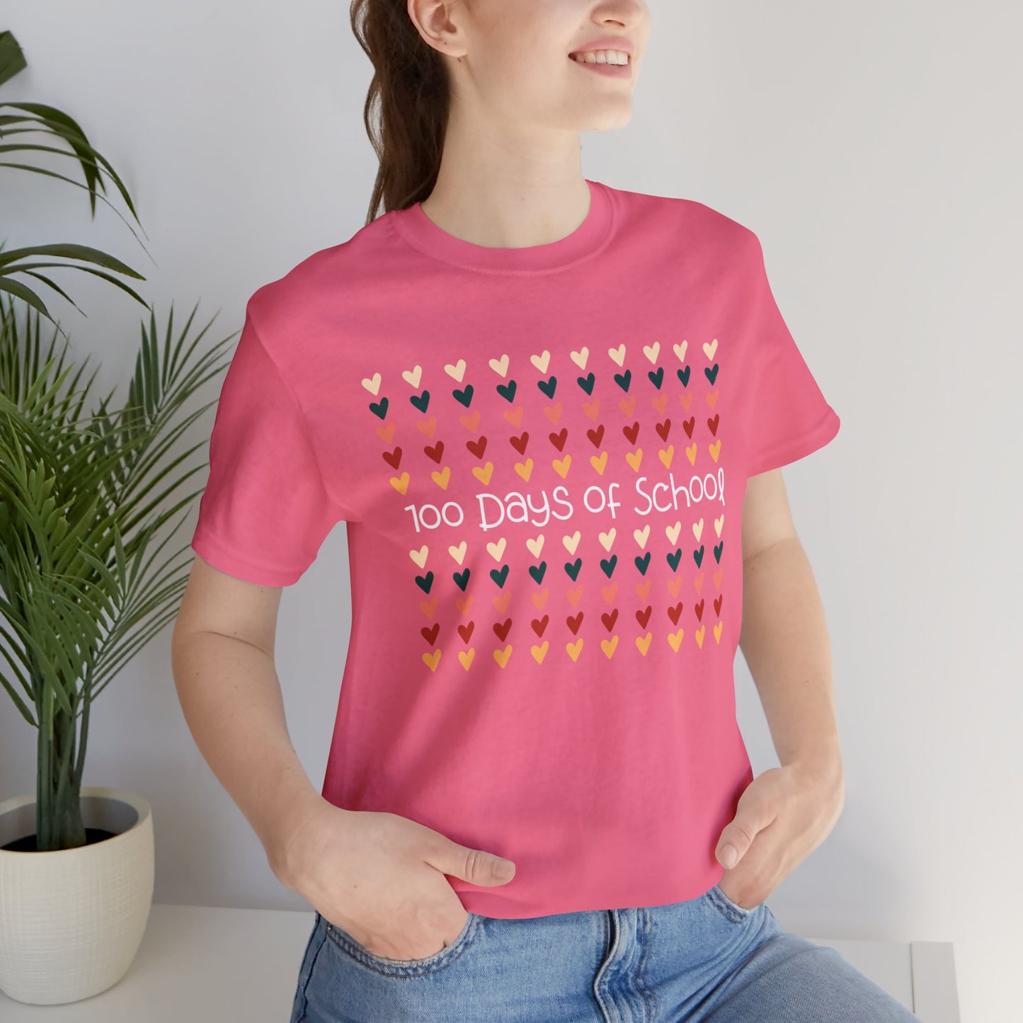 Hearts 100 Days of School Short Sleeve Tee