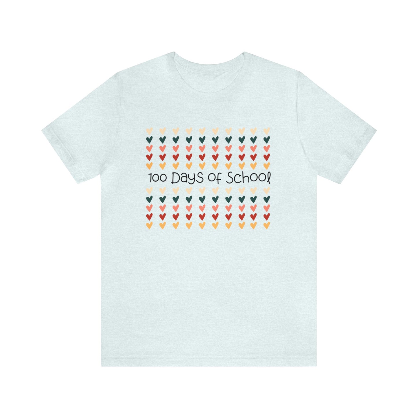 Hearts 100 Days of School Short Sleeve Tee