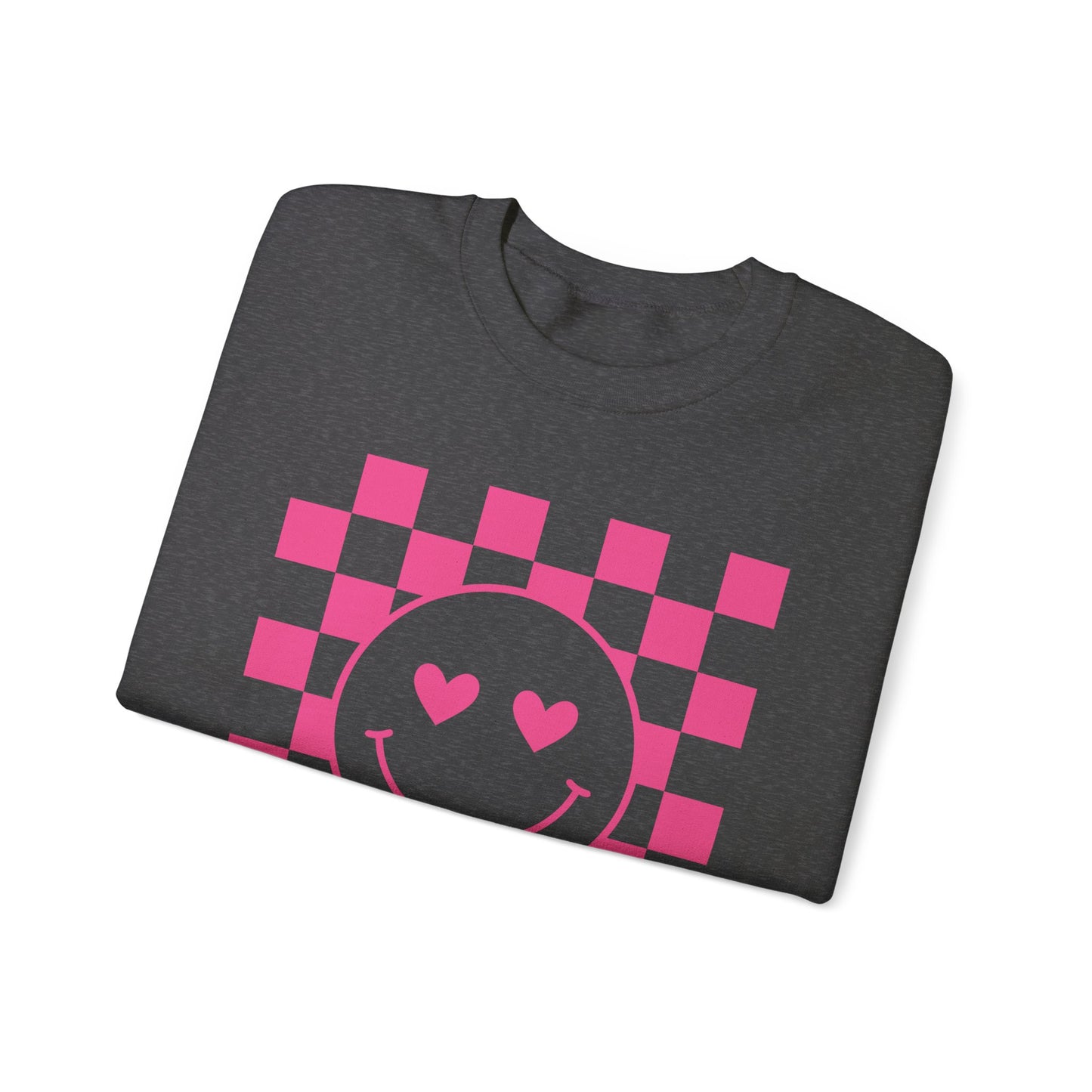 Checkered Hearts Crewneck Sweatshirt