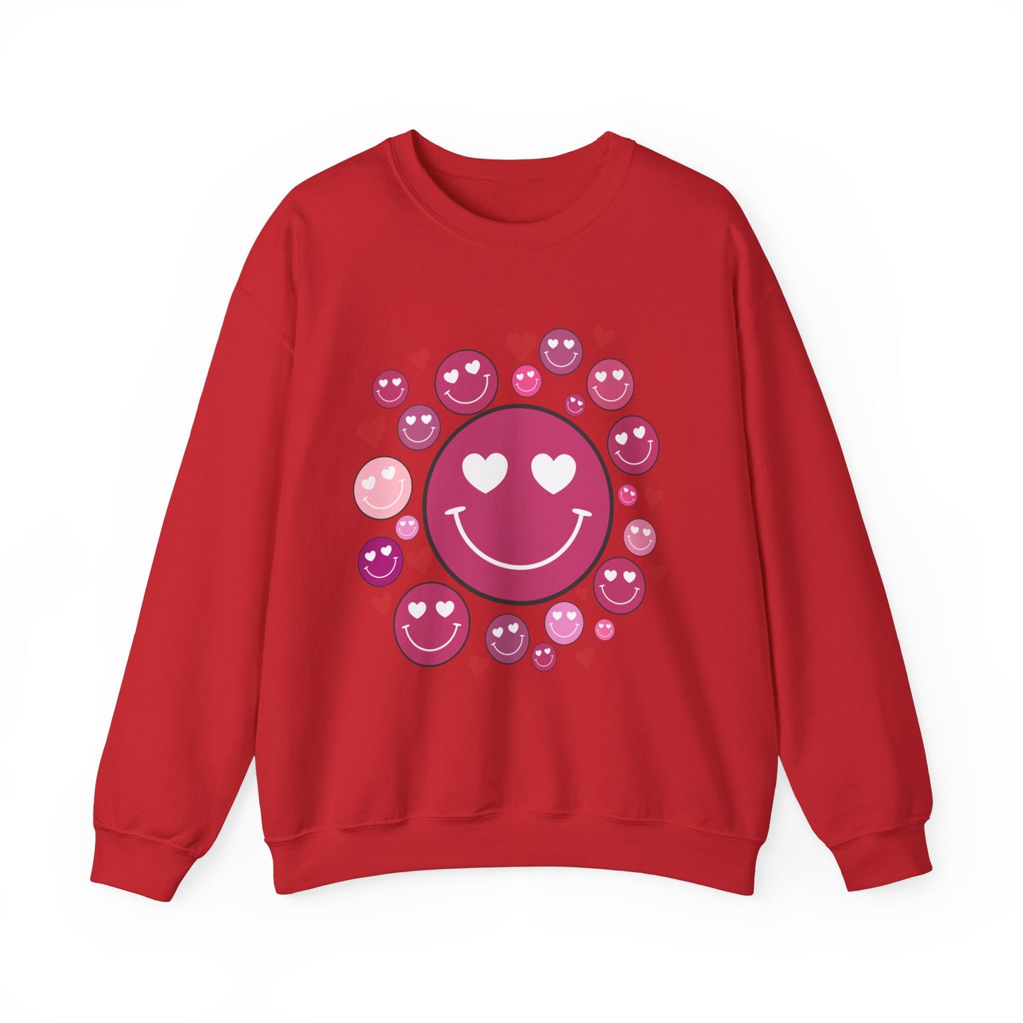 Heart Smiley Faces Crewneck Sweatshirt