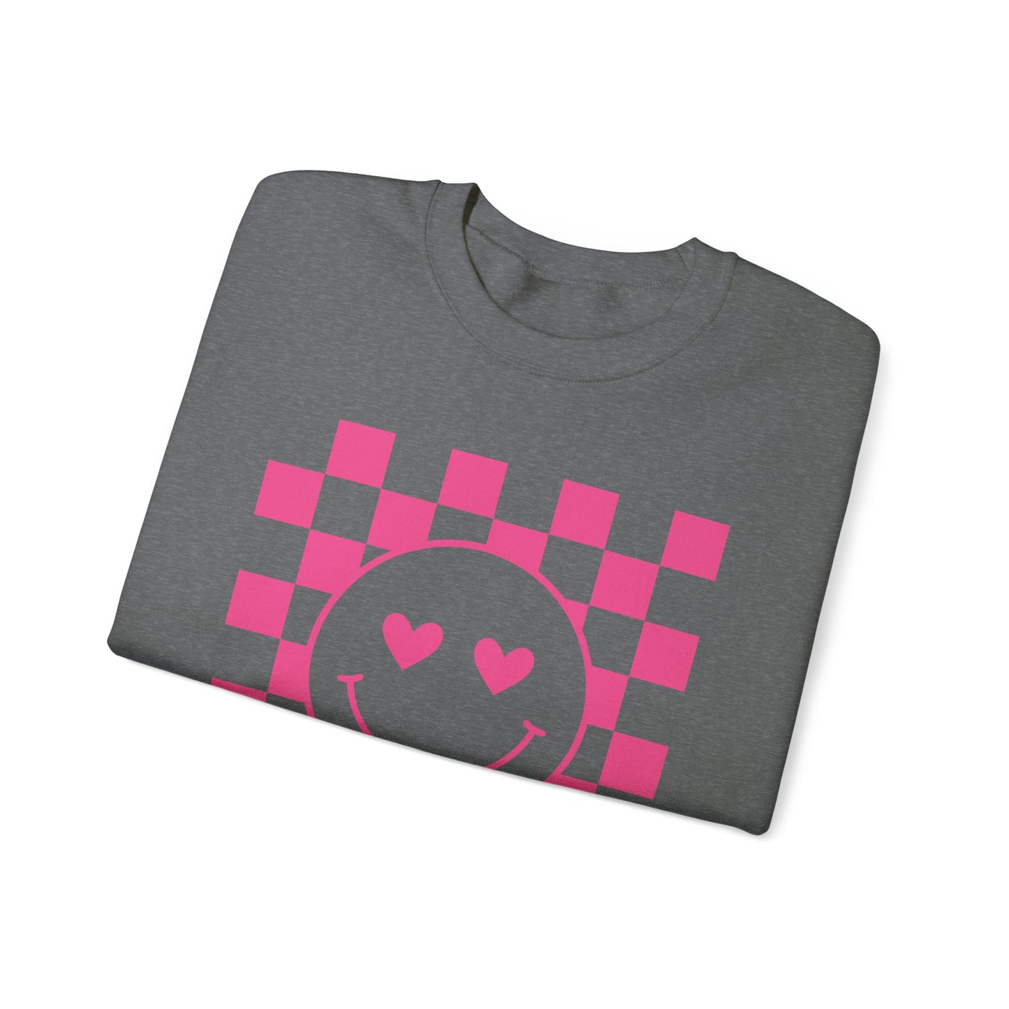 Checkered Hearts Crewneck Sweatshirt