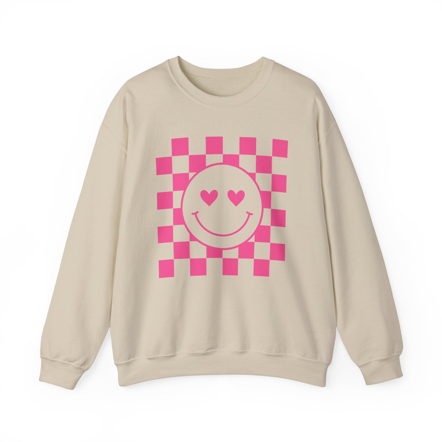 Checkered Hearts Crewneck Sweatshirt