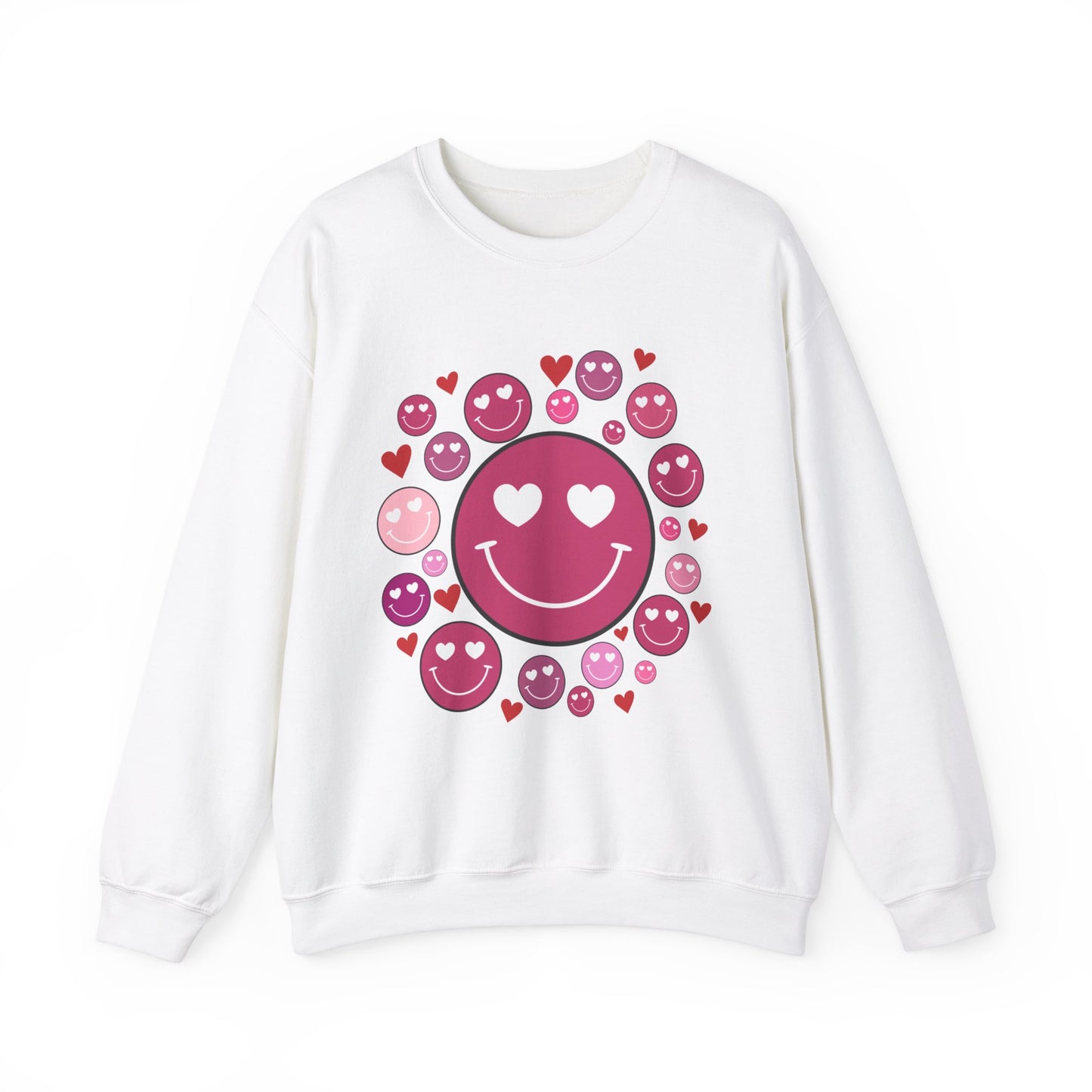 Heart Smiley Faces Crewneck Sweatshirt