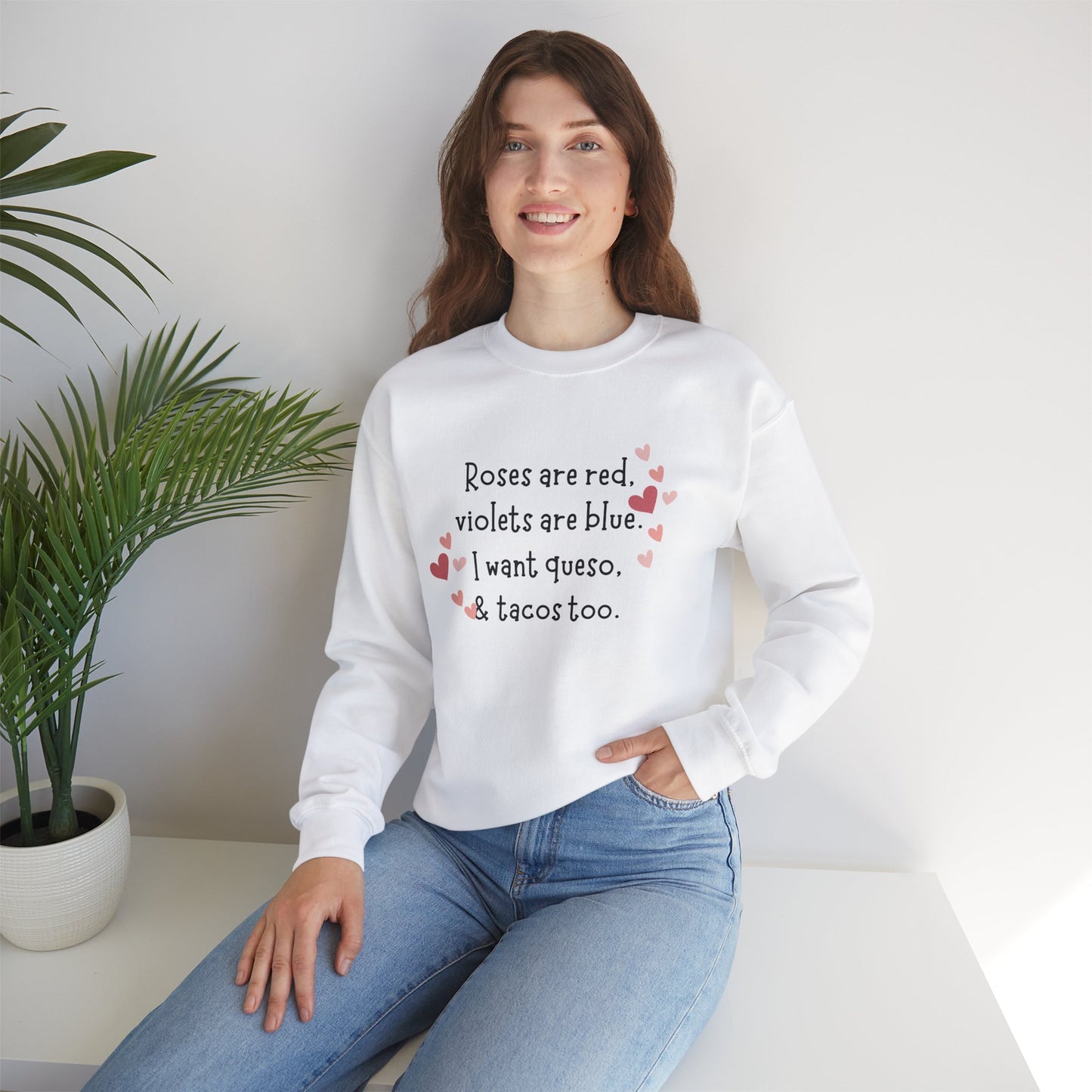 Valentine's Day Queso & Tacos Crewneck Sweatshirt