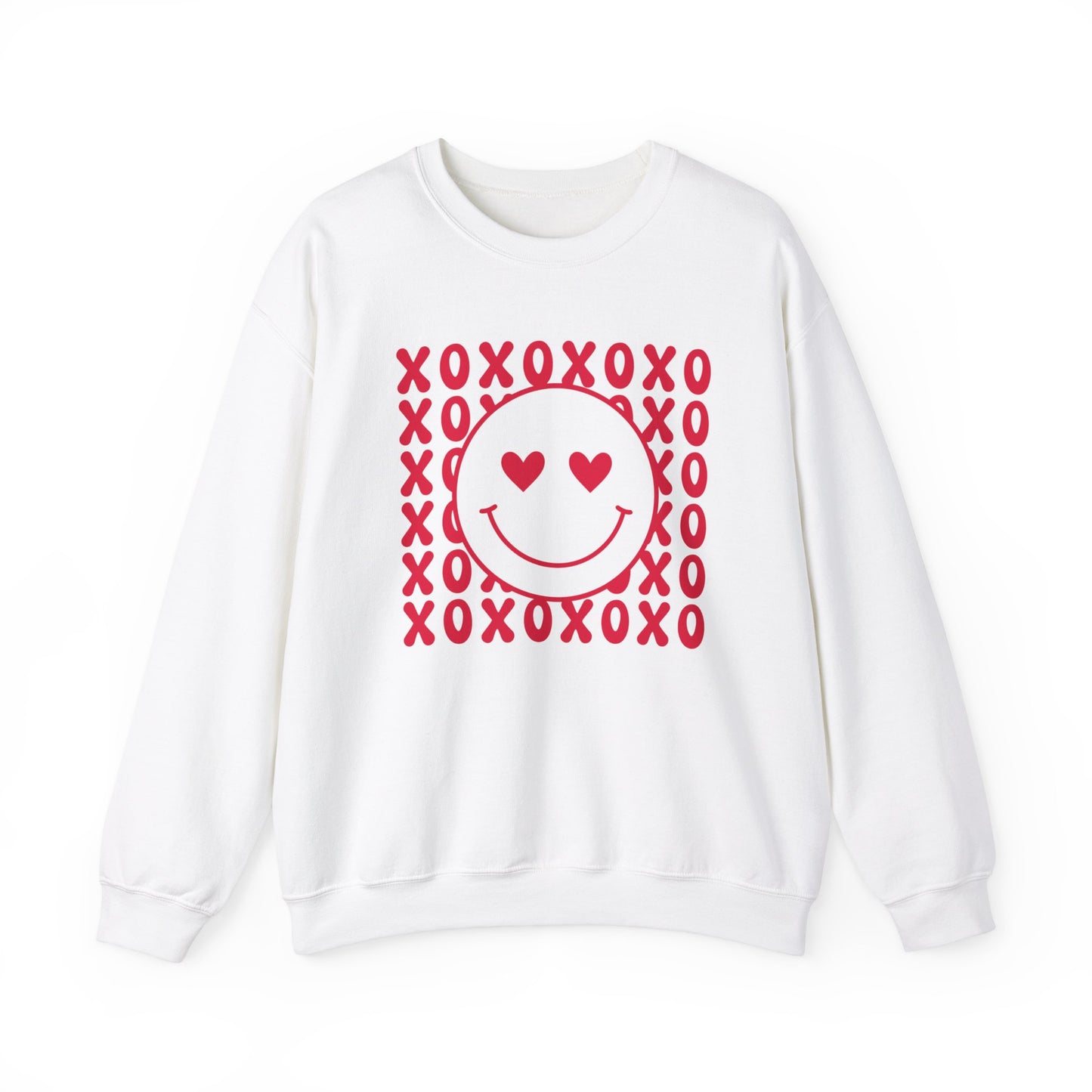 XOXO Heart Eyes Smiley Face Crewneck Sweatshirt