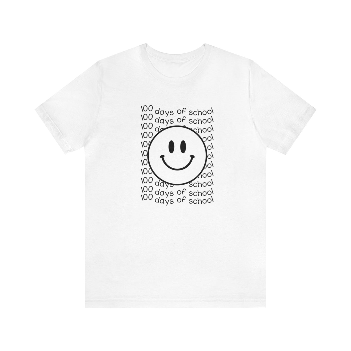 Smiley Face 100 Days of School Short Sleeve Tee