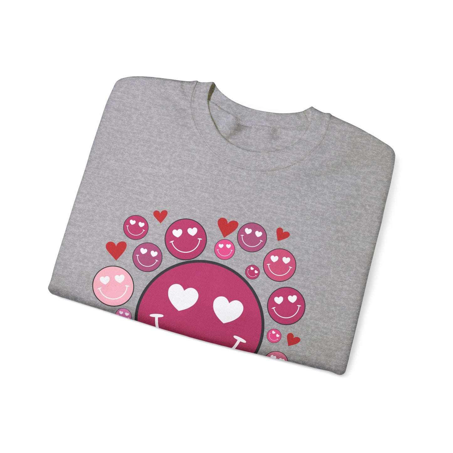 Heart Smiley Faces Crewneck Sweatshirt