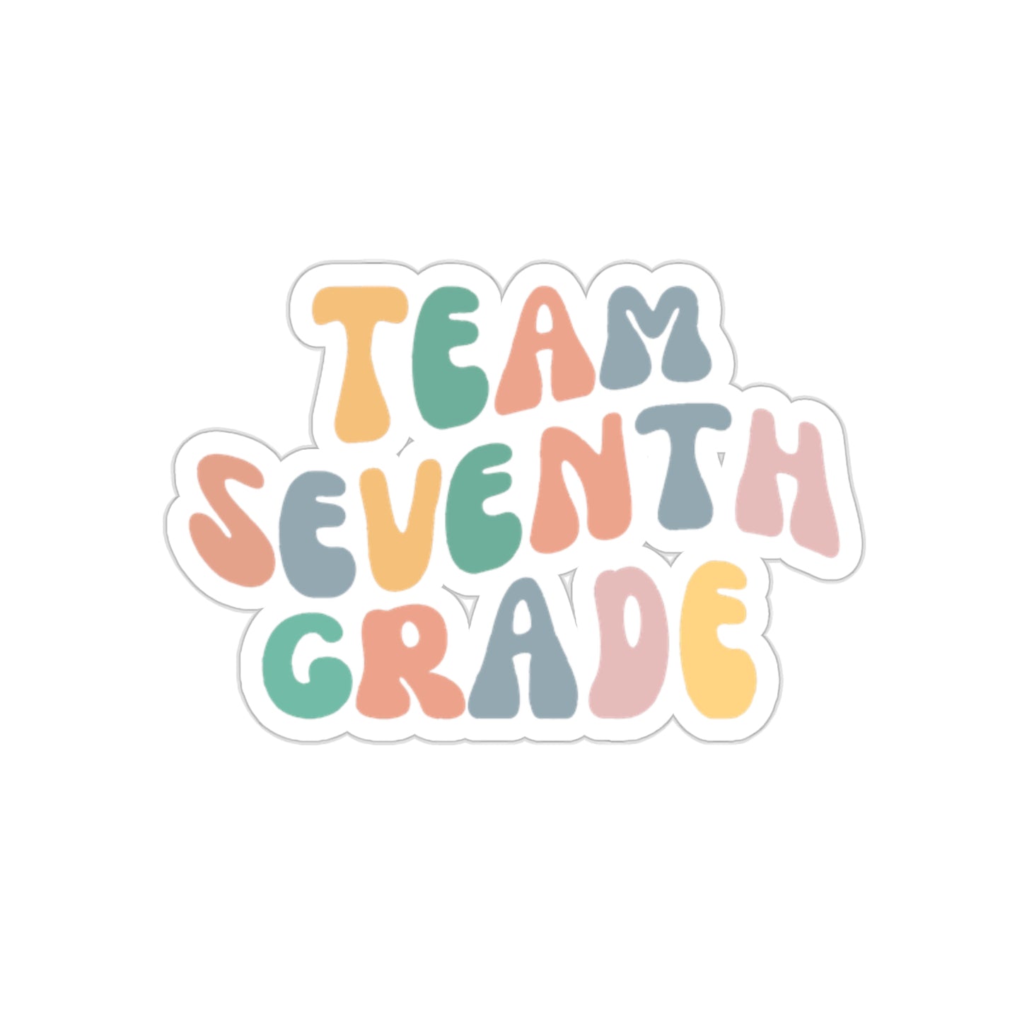 Cool Retro Team Seventh Grade Sticker