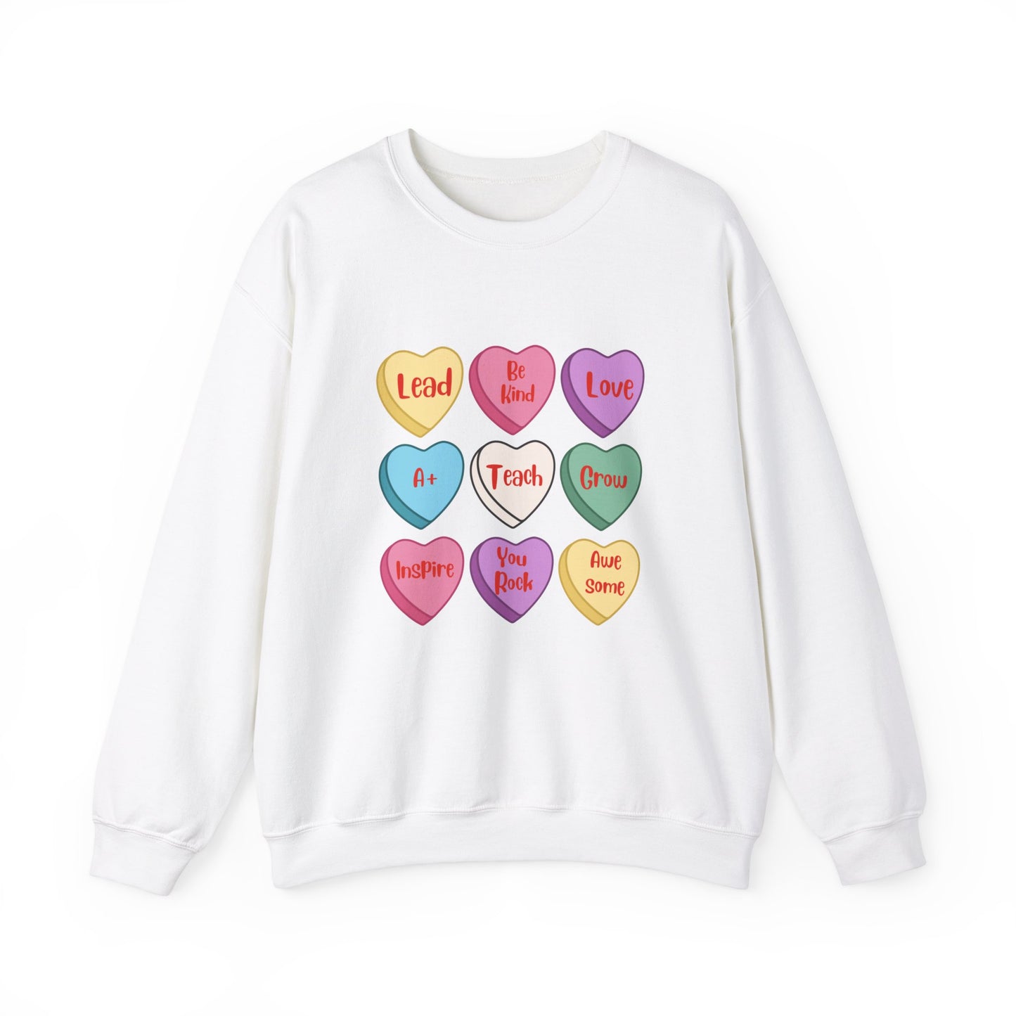 Teacher Conversation Hearts Crewneck Sweatshirt