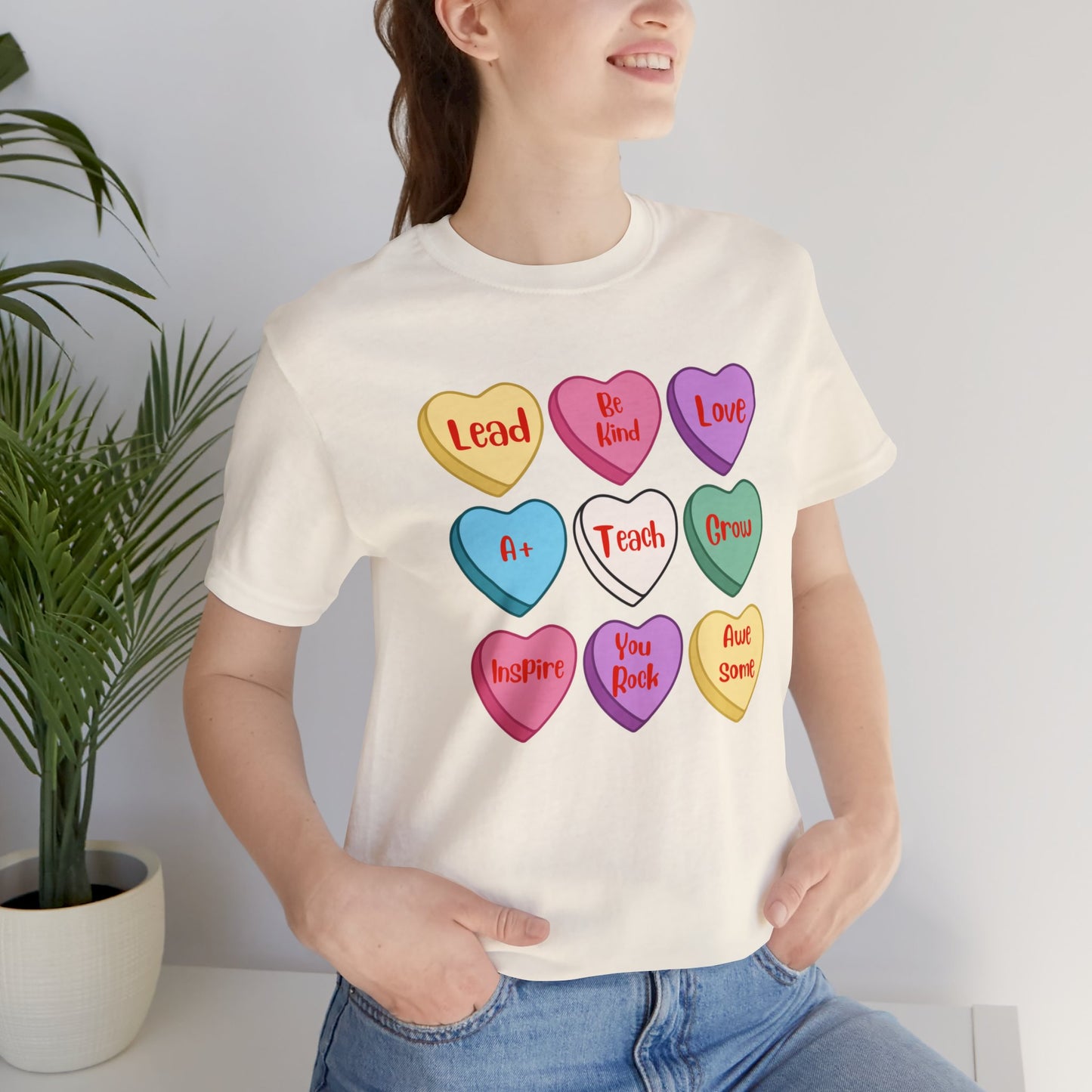 Teacher Conversation Hearts Short Sleeve Tee