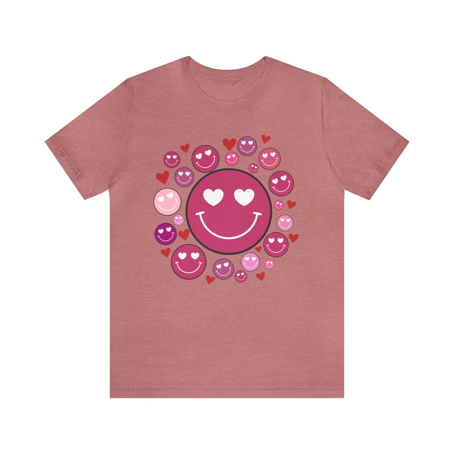 Heart Smiley Faces Short Sleeve Tee