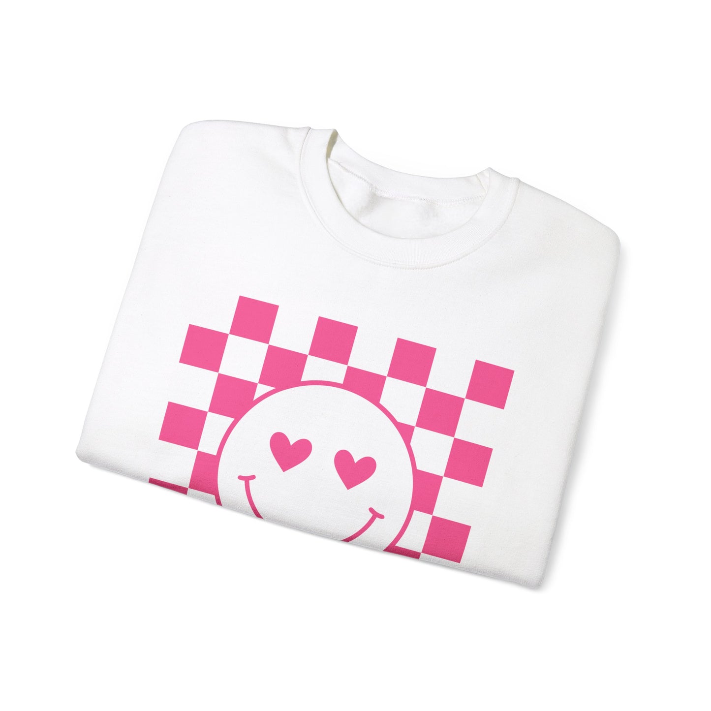 Checkered Hearts Crewneck Sweatshirt