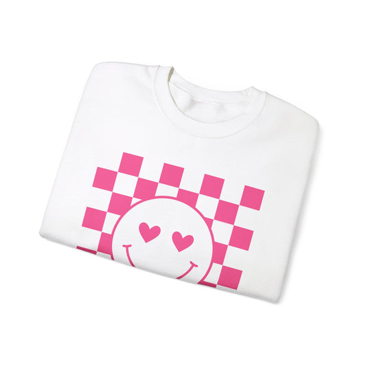 Checkered Hearts Crewneck Sweatshirt