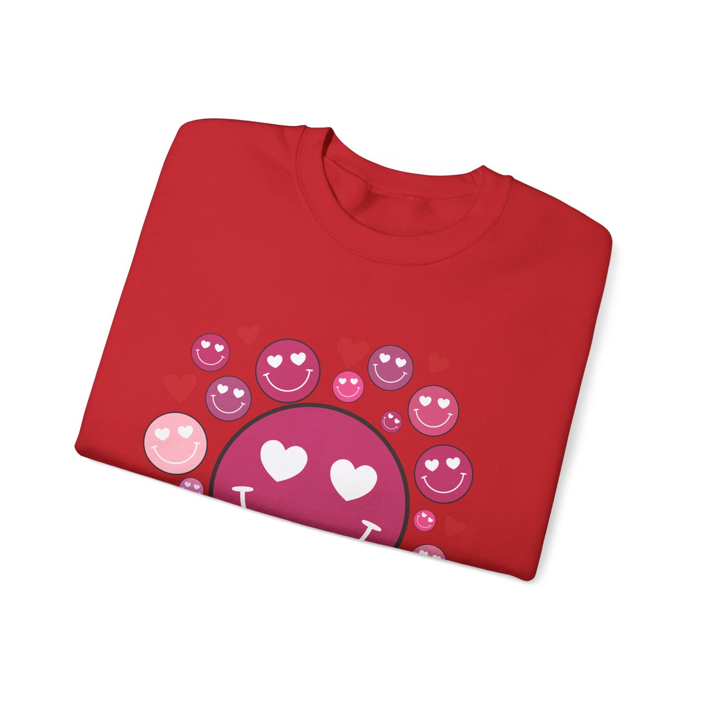 Heart Smiley Faces Crewneck Sweatshirt