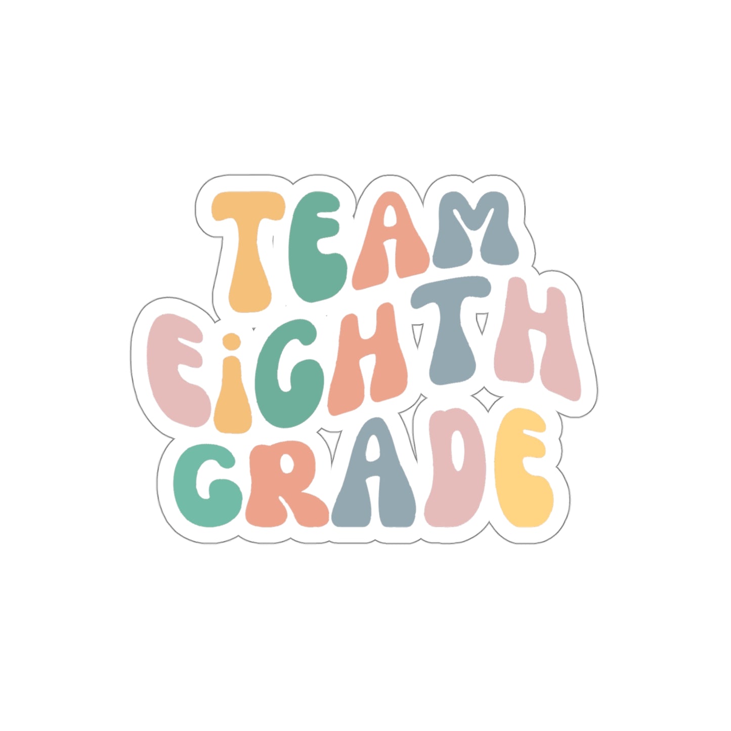 Cool Retro Team Eighth Grade Sticker