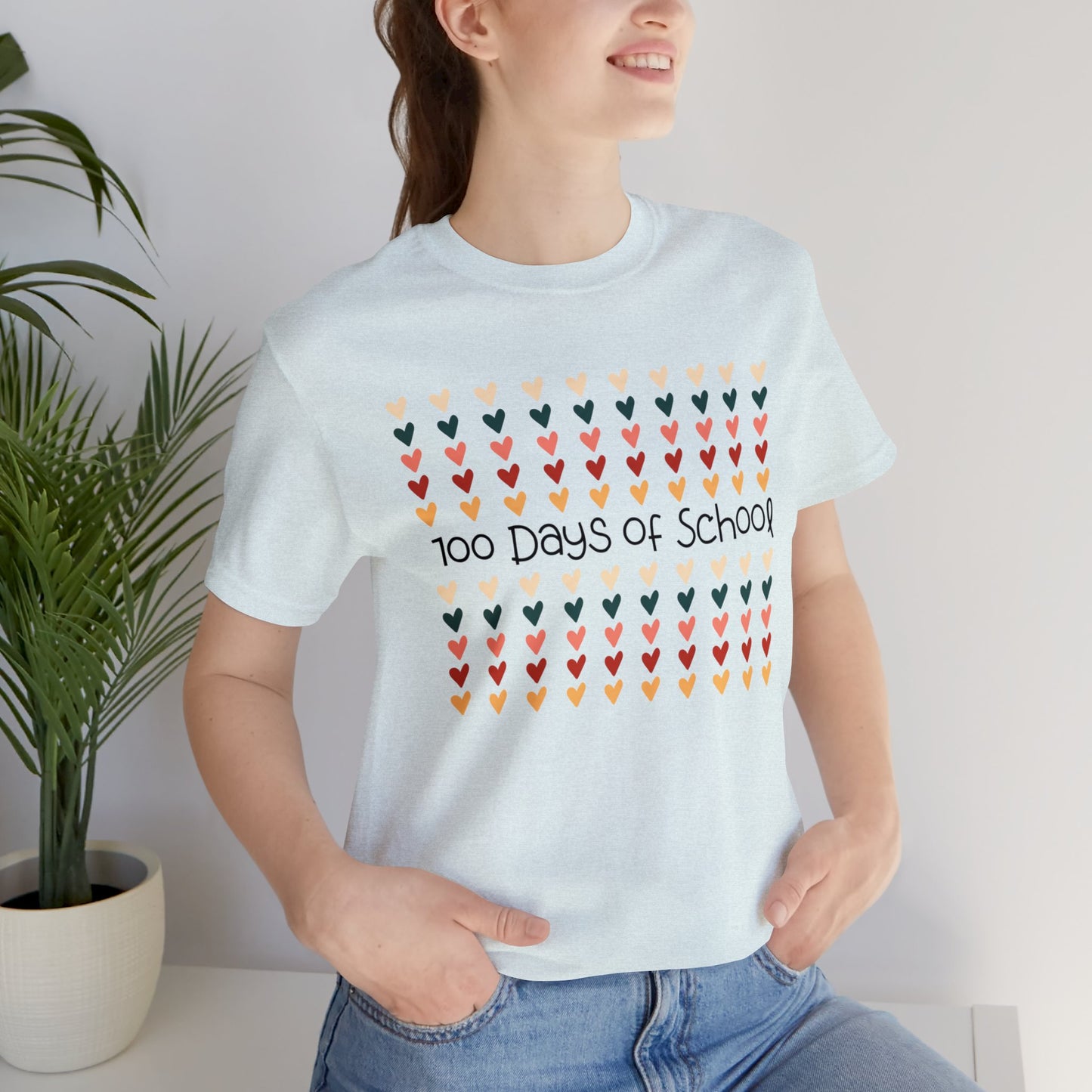 Hearts 100 Days of School Short Sleeve Tee