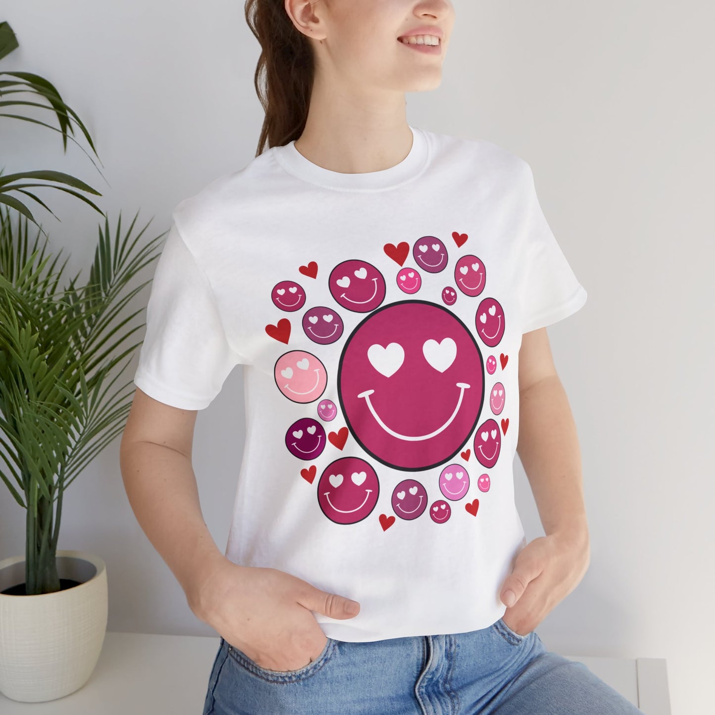 Heart Smiley Faces Short Sleeve Tee