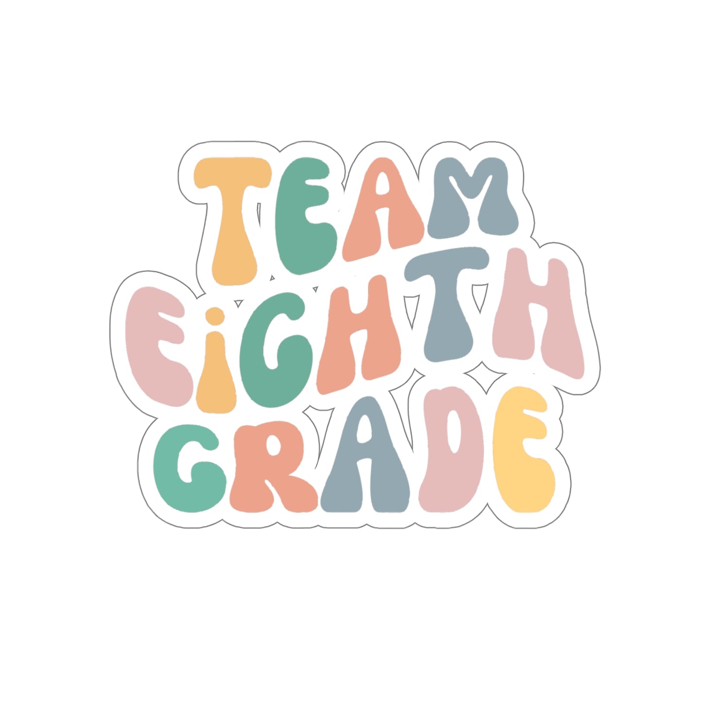 Cool Retro Team Eighth Grade Sticker