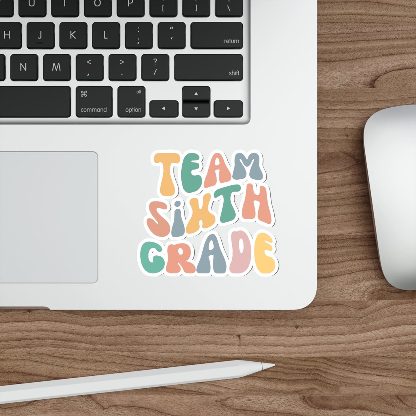 Cool Retro Team Sixth Grade Sticker