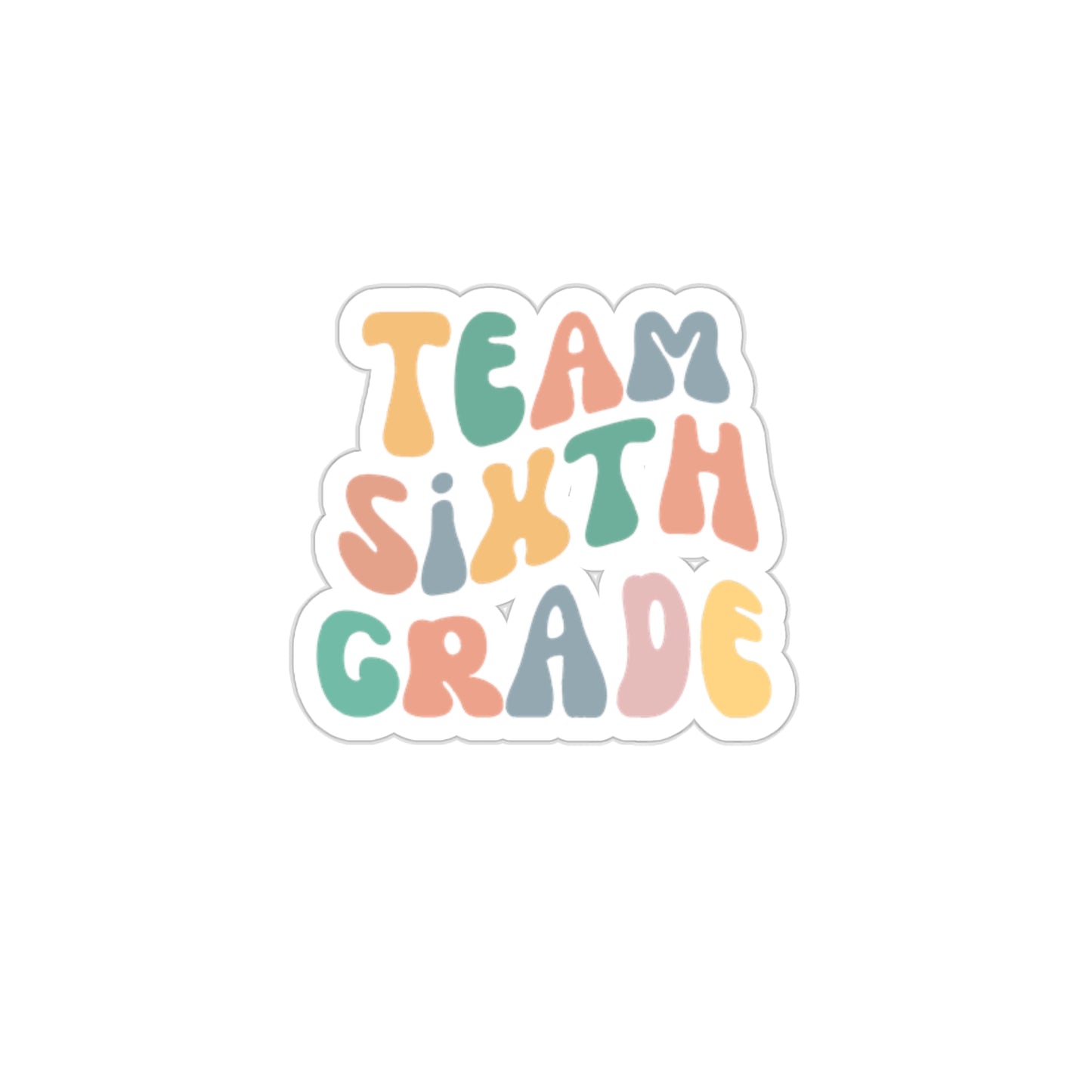 Cool Retro Team Sixth Grade Sticker