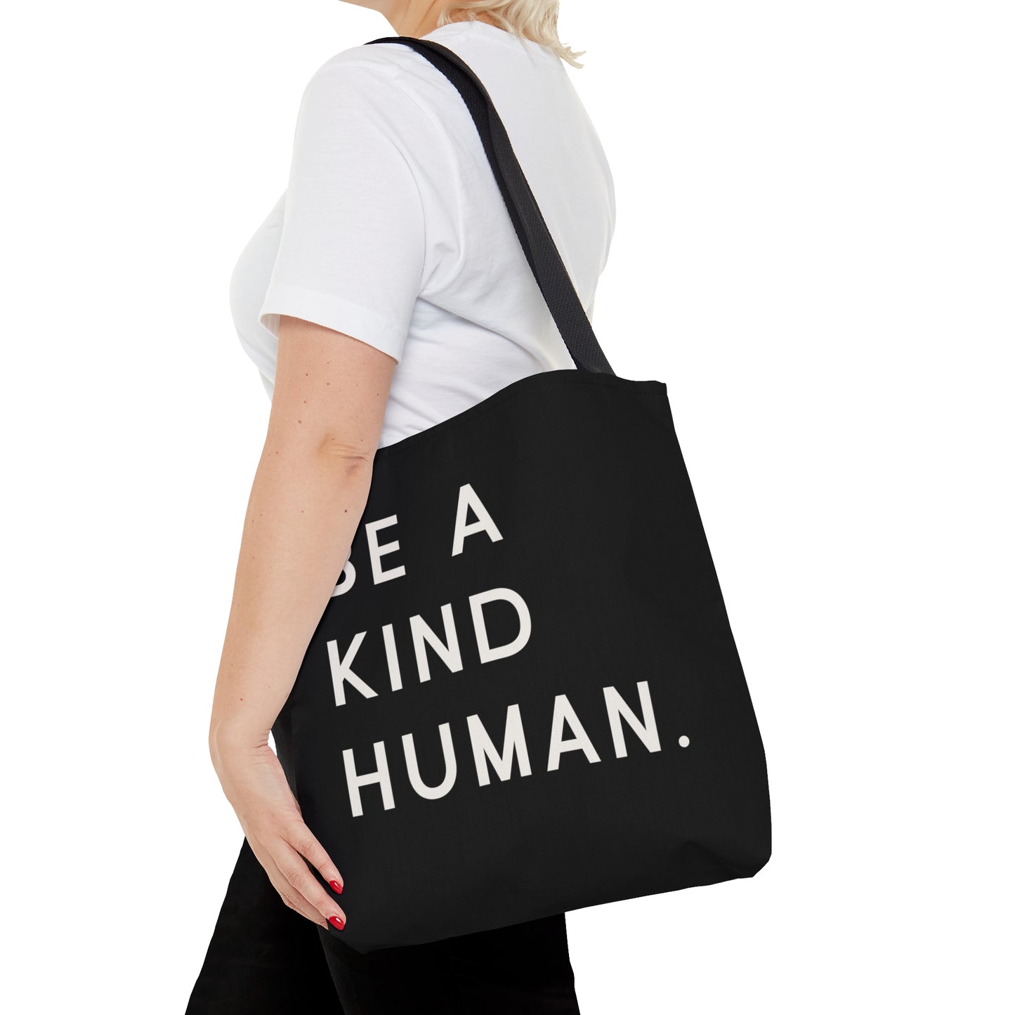 Be a Kind Human Tote. (Black)