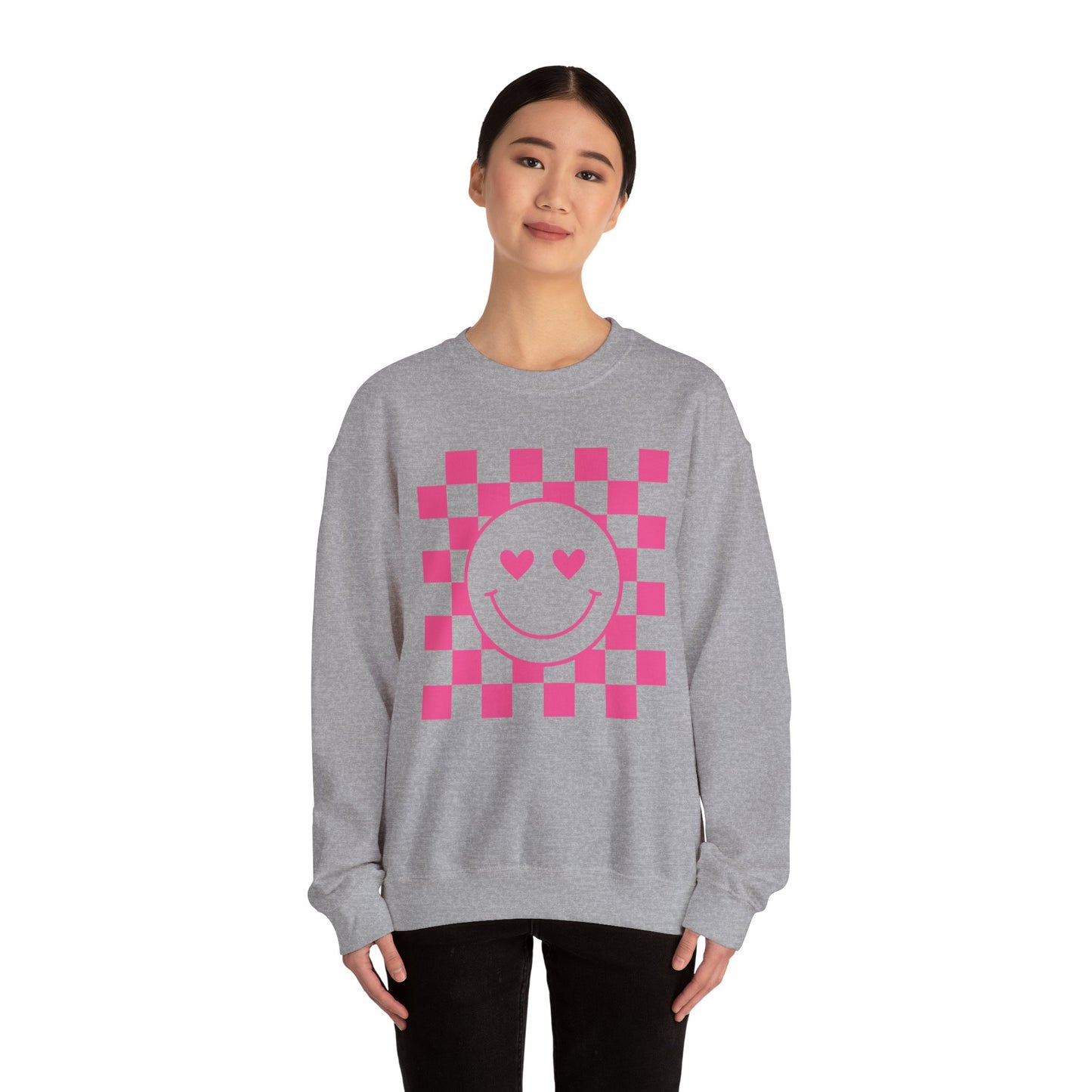 Checkered Hearts Crewneck Sweatshirt