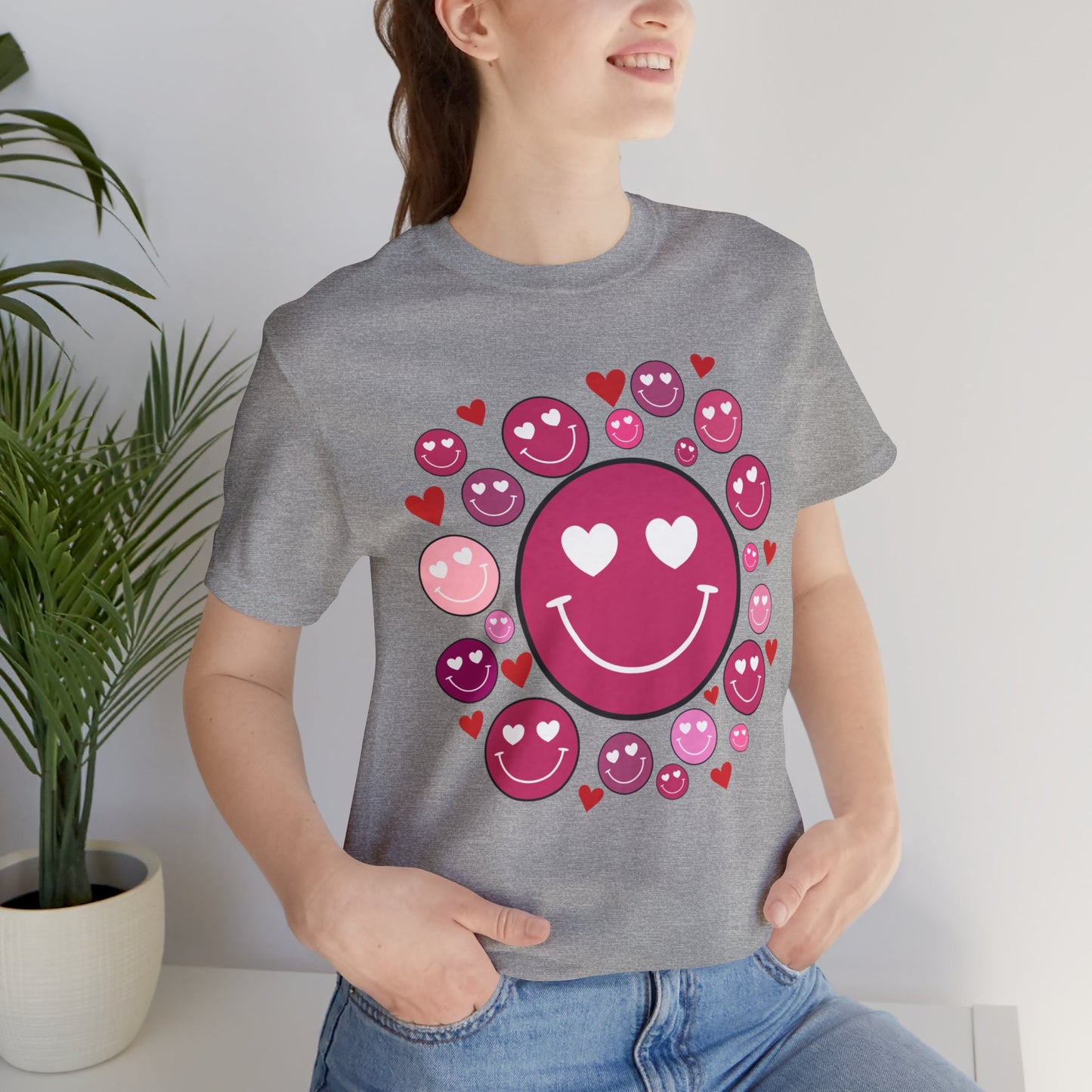 Heart Smiley Faces Short Sleeve Tee