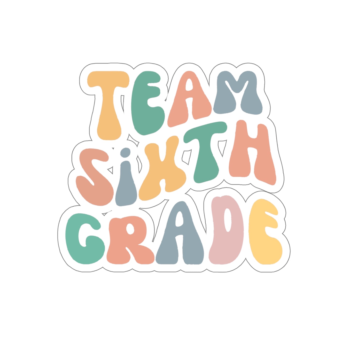 Cool Retro Team Sixth Grade Sticker