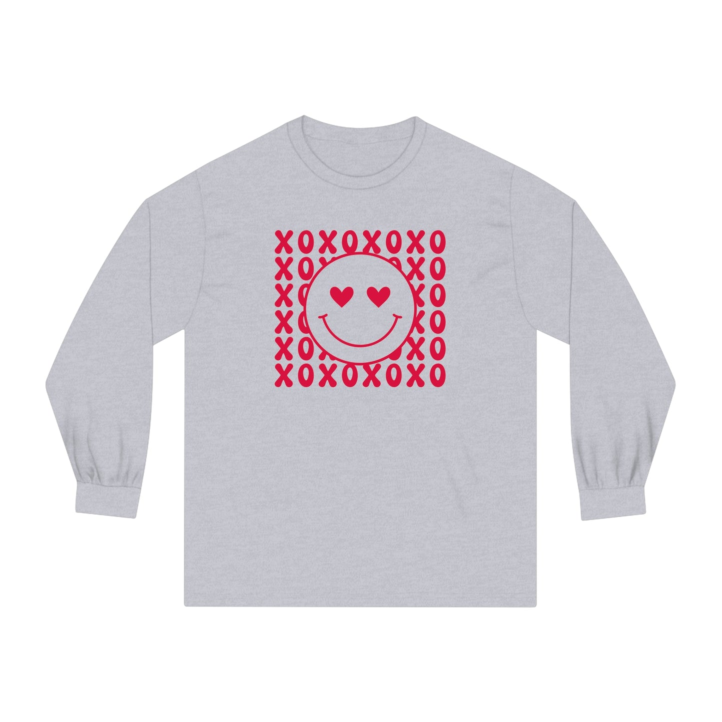 XOXO Heart Eyes Smiley Face Long Sleeve T-Shirt