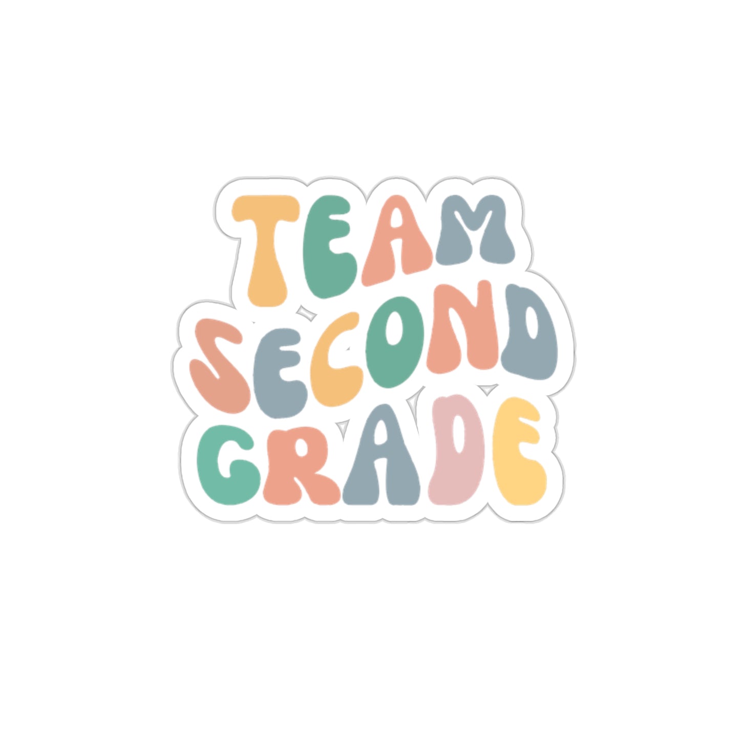 Cool Retro Team Second Grade Sticker