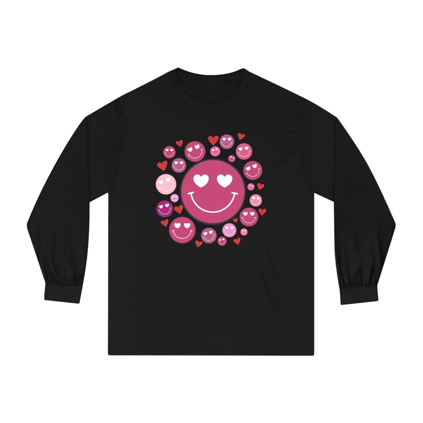 Heart Smiley Faces Long Sleeve T-Shirt