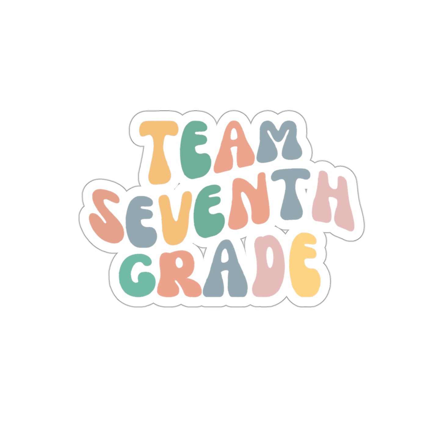 Cool Retro Team Seventh Grade Sticker